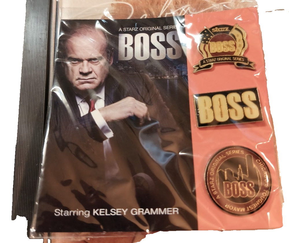 Boss Starz Original Series 3 Enamel Lapel Pin Set Kelsey Grammer Sealed Promo